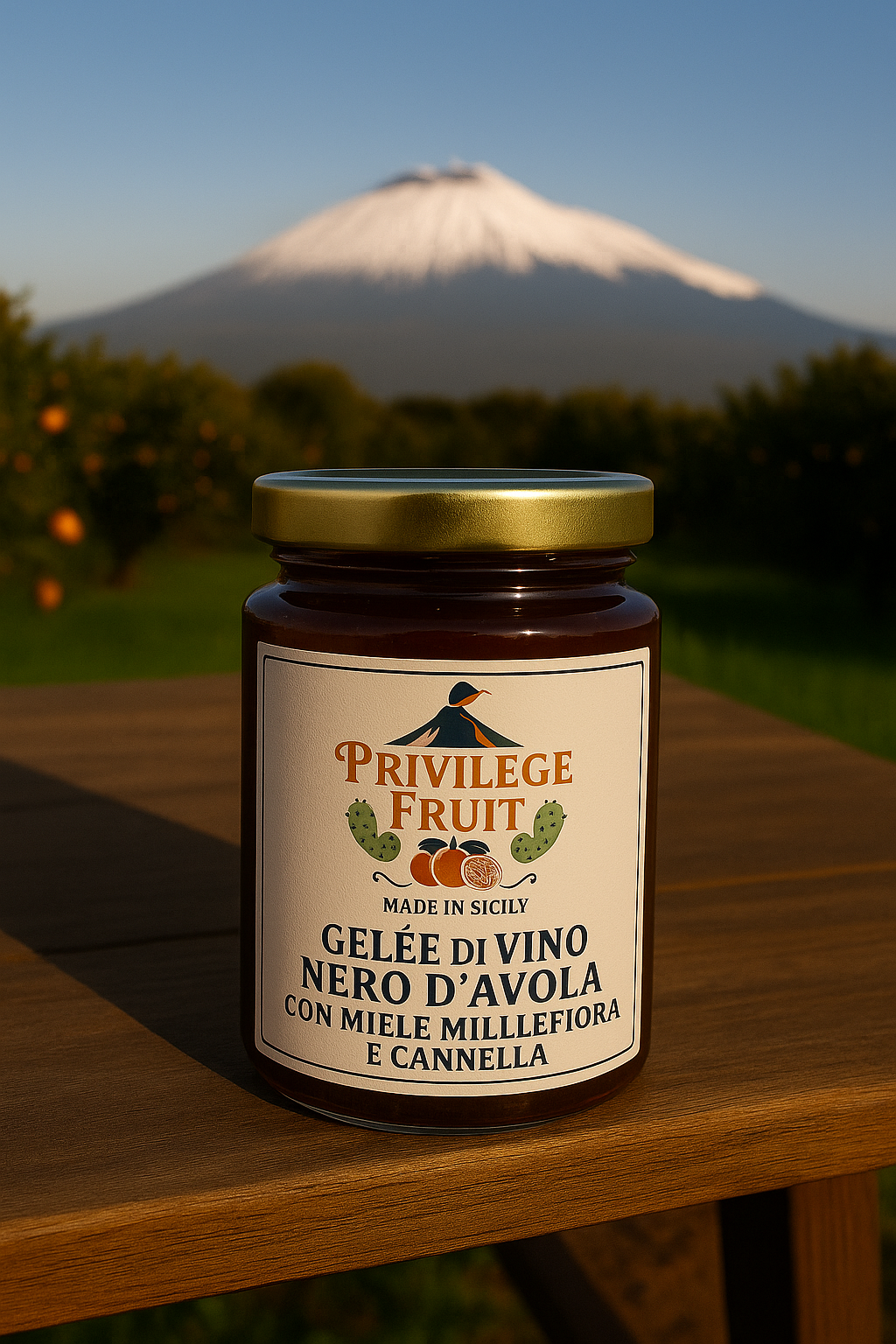 Gelée di Vino Nero d’Avola con Miele Millefiori e Cannella