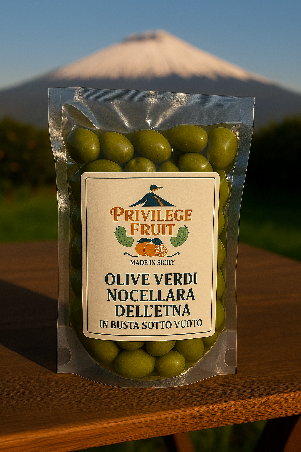 Olive Verdi Nocellara dell’Etna in Busta Sottovuoto